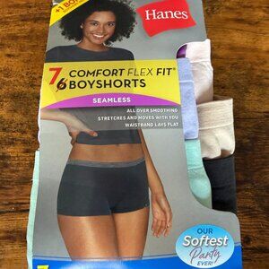 Hanes Women's 7pk Comfort Flex FitSeamless Boy Shorts - NWT - Various Colors - M